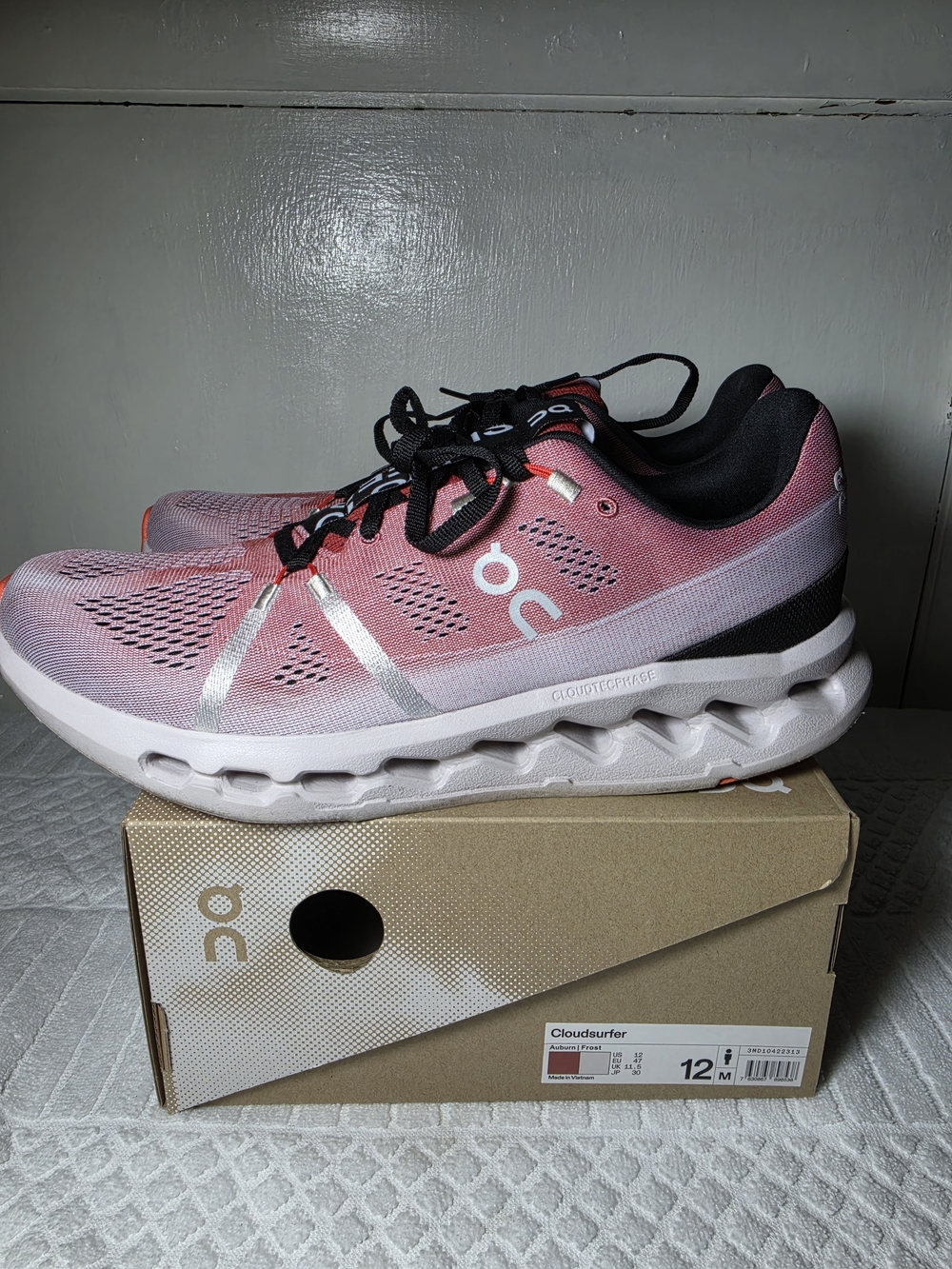 On Running Cloudsurfer Mens's Running Shoes in Pink and Black